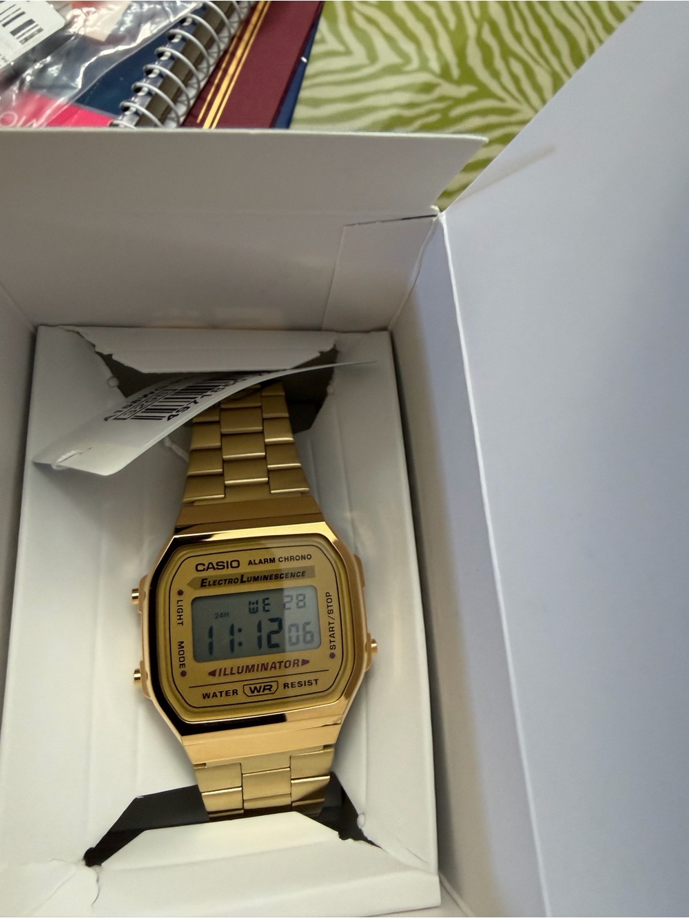 Casio Gold Digital Illuminator Watch with Stainless Bracelet